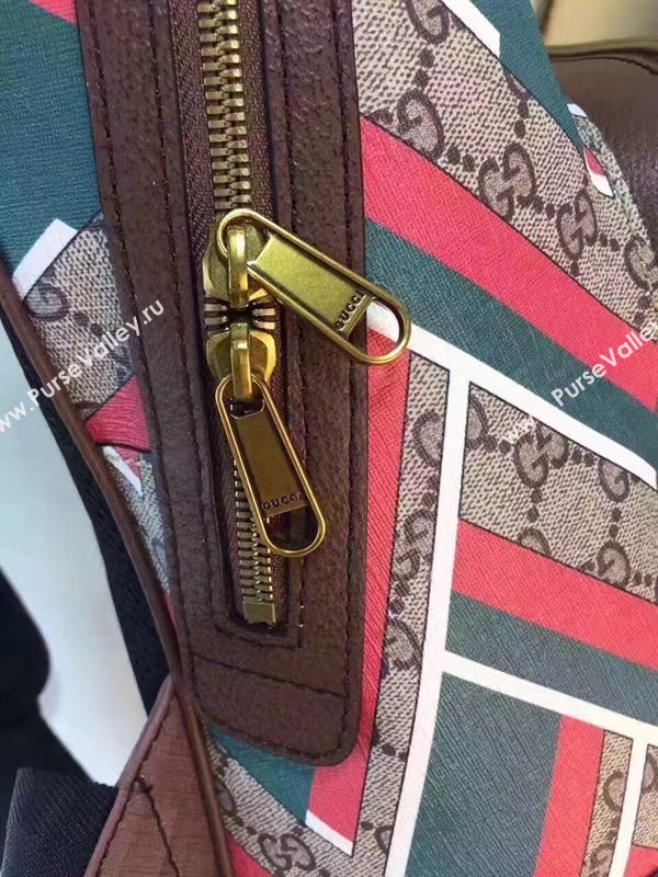 Gucci large backpack tri red gray bag 6453