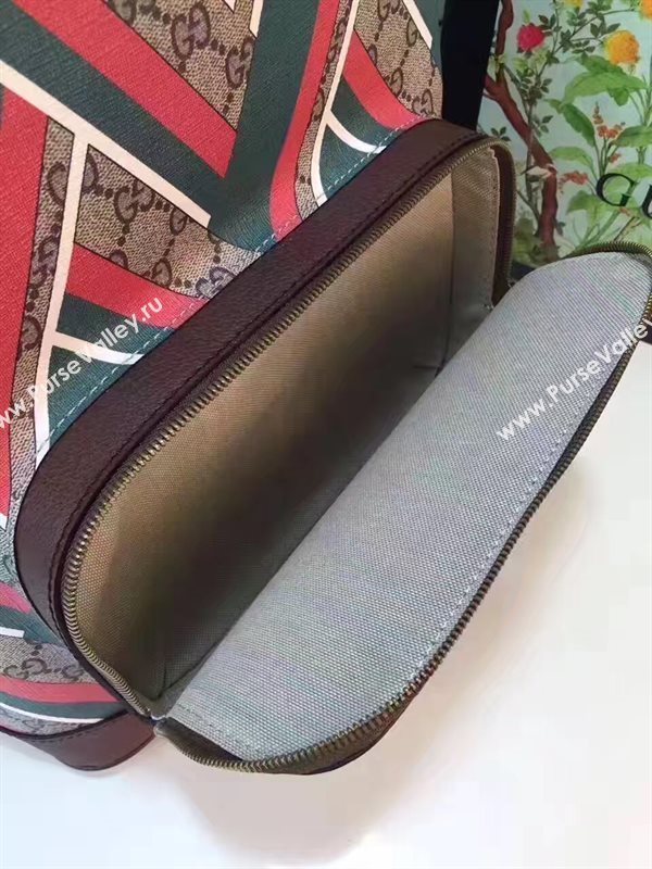 Gucci large backpack tri red gray bag 6453