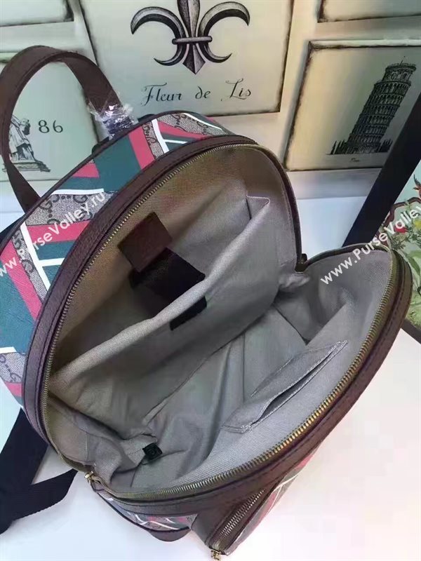 Gucci large backpack tri red gray bag 6453