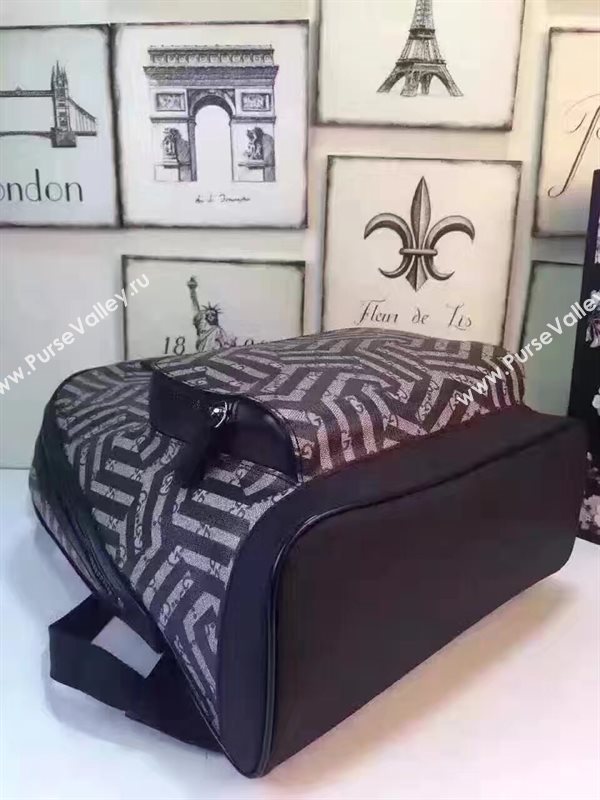 Gucci large backpack tri black gray bag 6454