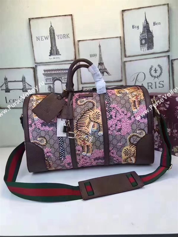 Gucci large Boston pink tri bag 6465