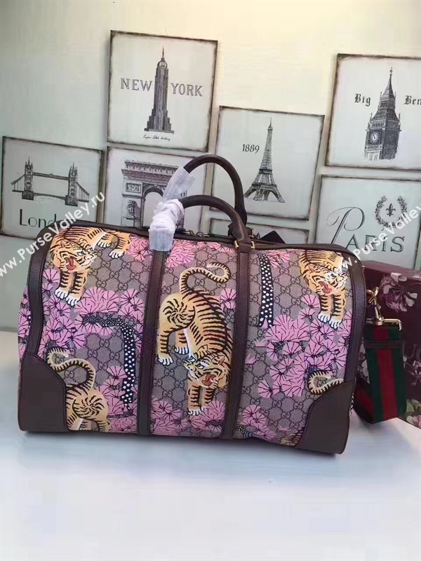 Gucci large Boston pink tri bag 6465