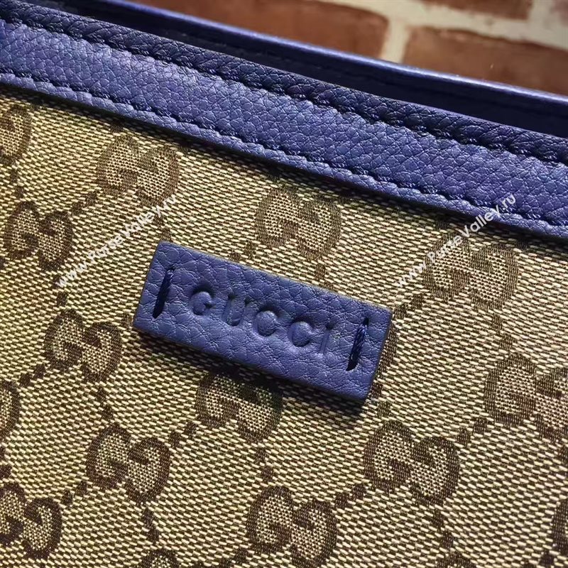 Gucci GG gray v blue large tote shoulder bag 6473