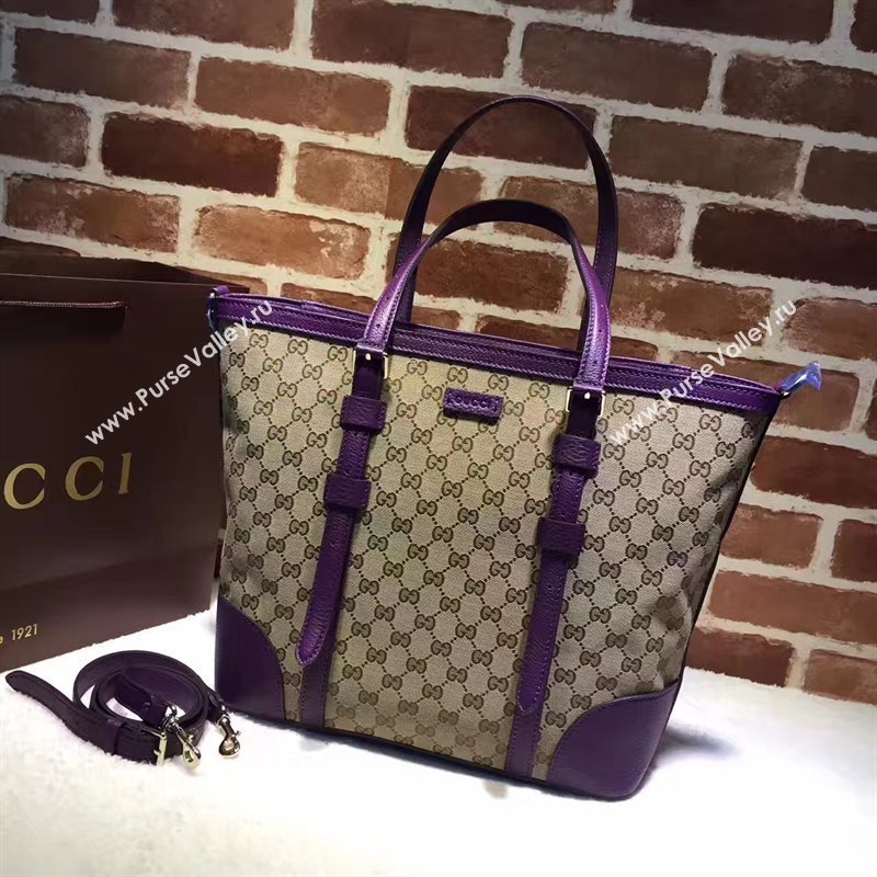 Gucci GG large gray with purple tote shoulder bag 6474