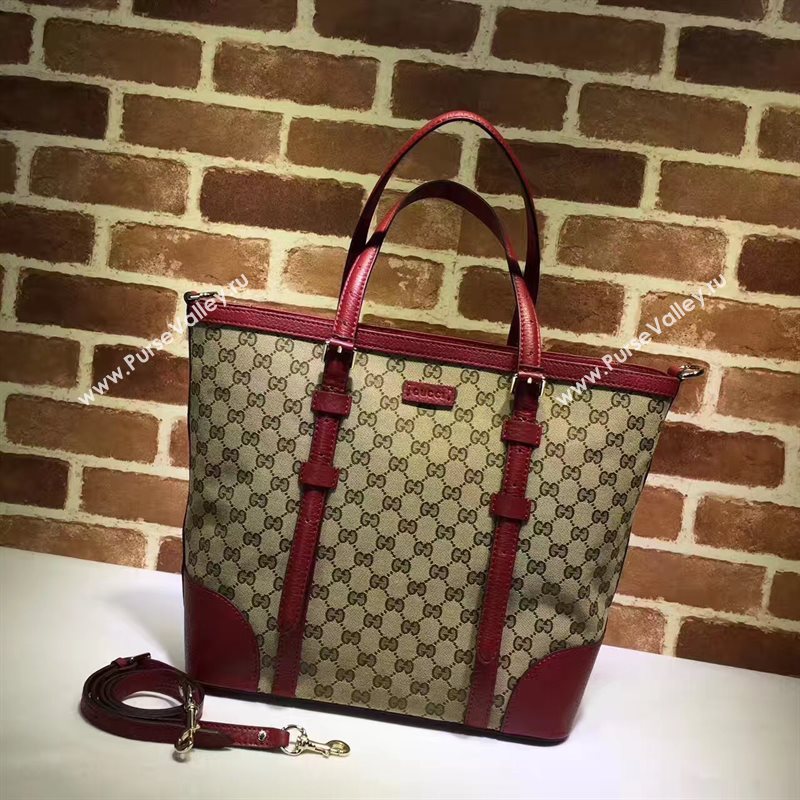 Gucci GG large gray with wine tote shoulder bag 6475