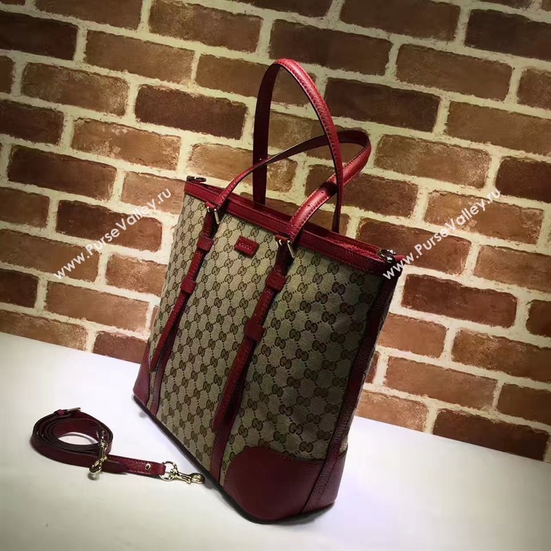 Gucci GG large gray with wine tote shoulder bag 6475