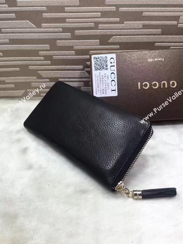 Gucci stud zipper wallet black bag 6484