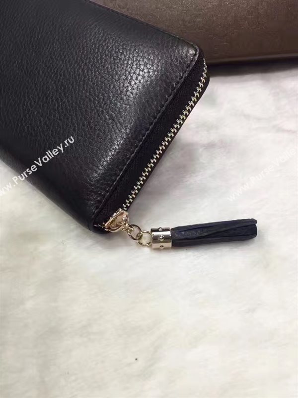 Gucci stud zipper wallet black bag 6484