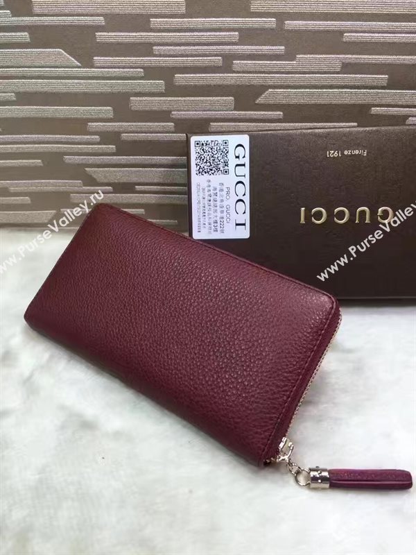 Gucci stud zipper wallet wine bag 6485