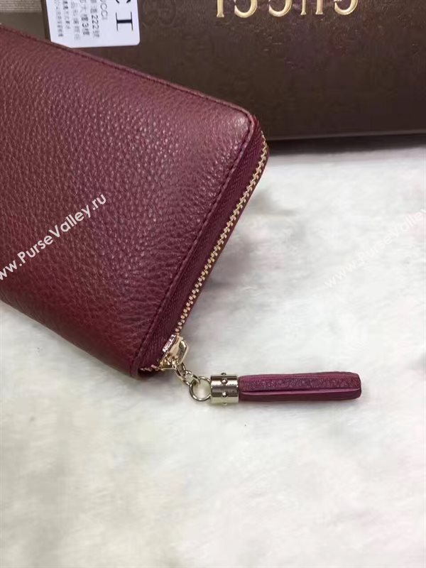 Gucci stud zipper wallet wine bag 6485