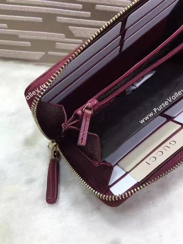 Gucci stud zipper wallet wine bag 6485