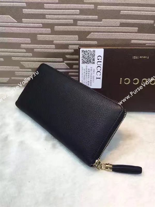 Gucci soho zipper black wallet bag 6487