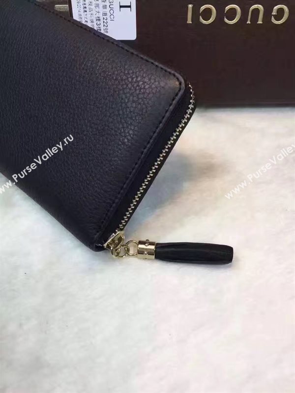 Gucci soho zipper black wallet bag 6487