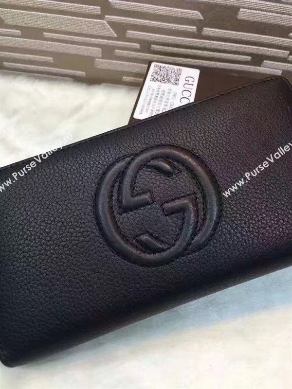 Gucci soho zipper black wallet bag 6487