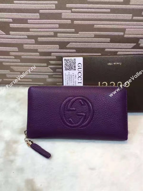 Gucci soho zipper purple wallet bag 6488