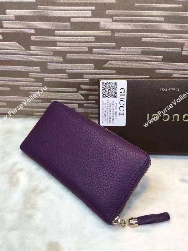 Gucci soho zipper purple wallet bag 6488