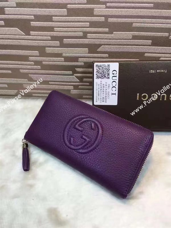 Gucci soho zipper purple wallet bag 6488