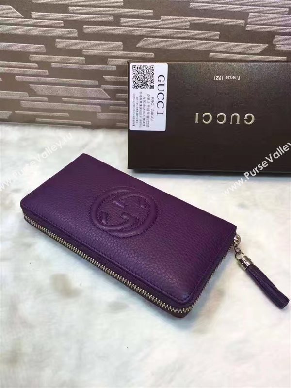 Gucci soho zipper purple wallet bag 6488