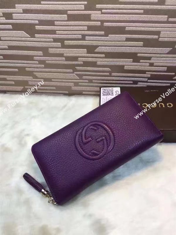 Gucci soho zipper purple wallet bag 6488