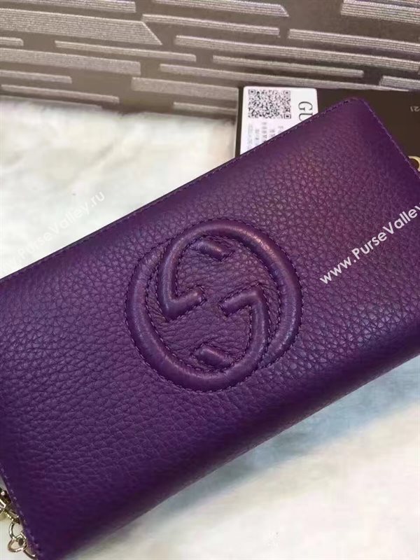 Gucci soho zipper purple wallet bag 6488