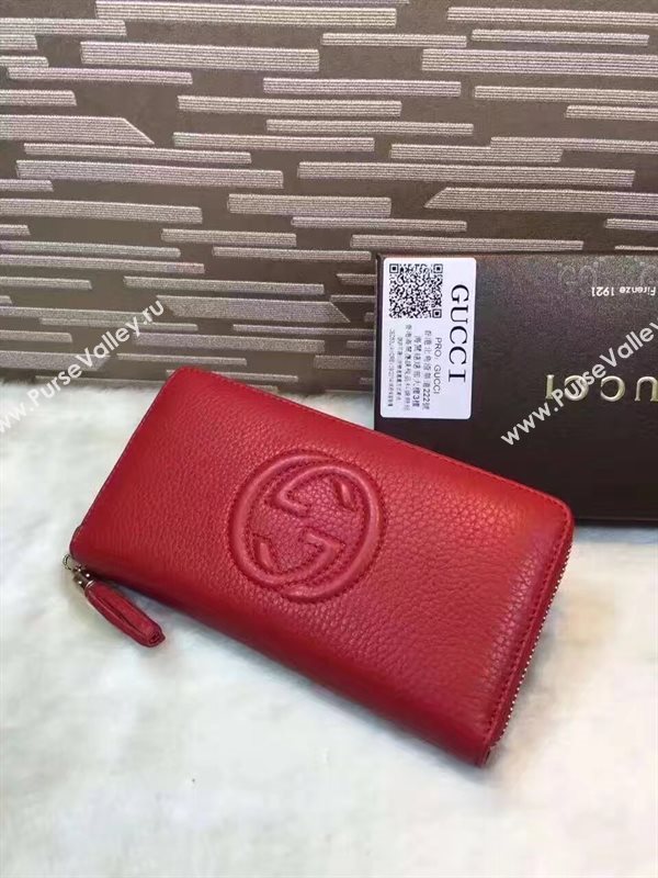 Gucci soho zipper wallet red bag 6489