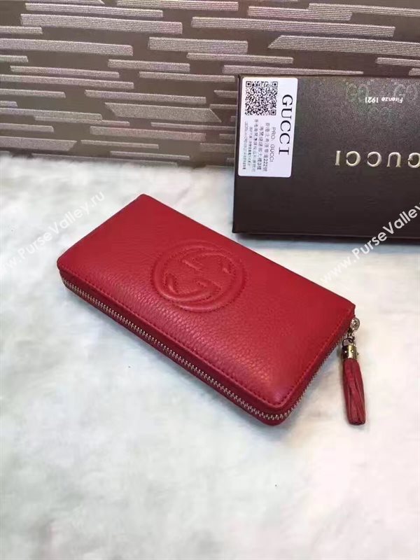 Gucci soho zipper wallet red bag 6489