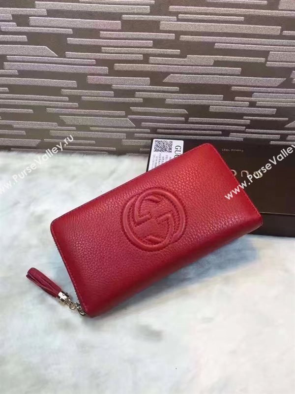 Gucci soho zipper wallet red bag 6489