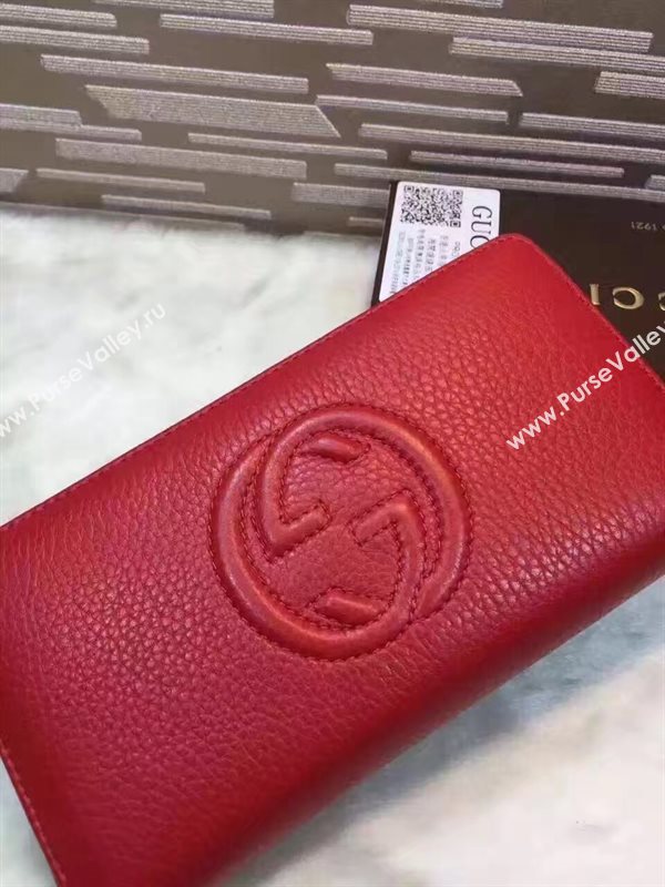 Gucci soho zipper wallet red bag 6489