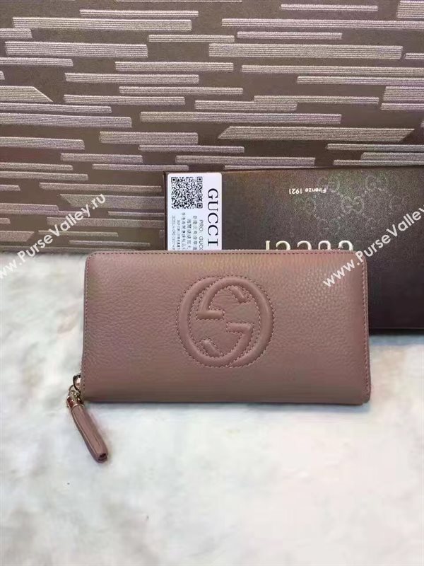 Gucci soho zipper wallet nude bag 6491