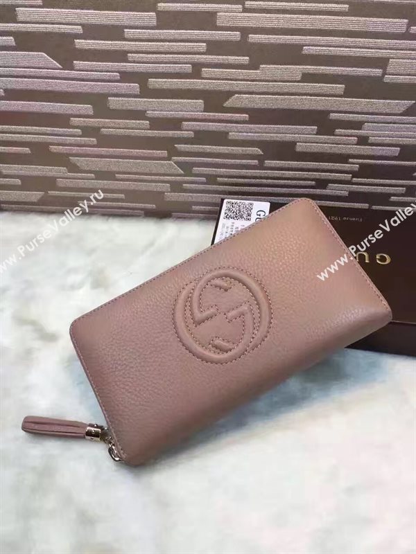 Gucci soho zipper wallet nude bag 6491