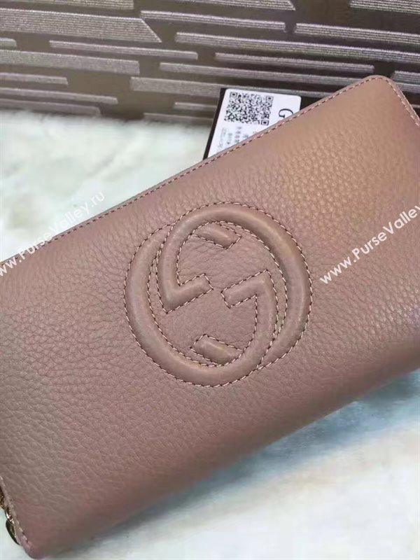 Gucci soho zipper wallet nude bag 6491