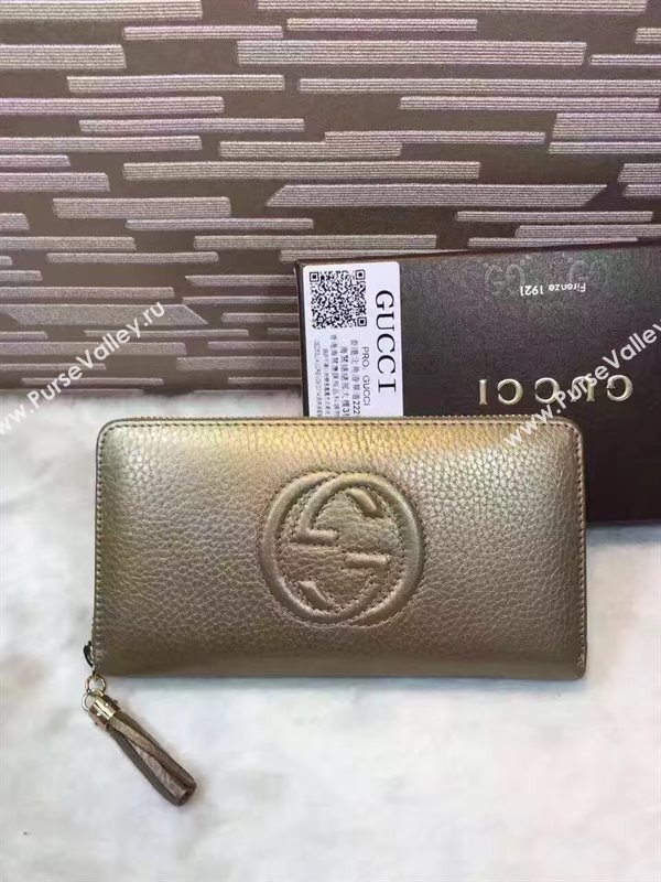 Gucci soho zipper wallet tan bag 6493