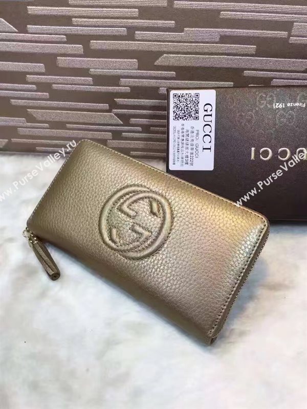 Gucci soho zipper wallet tan bag 6493