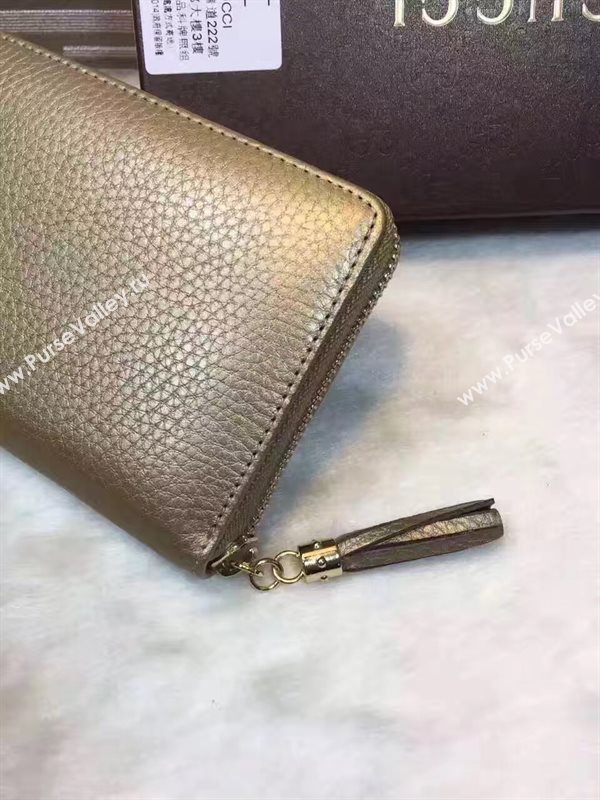 Gucci soho zipper wallet tan bag 6493