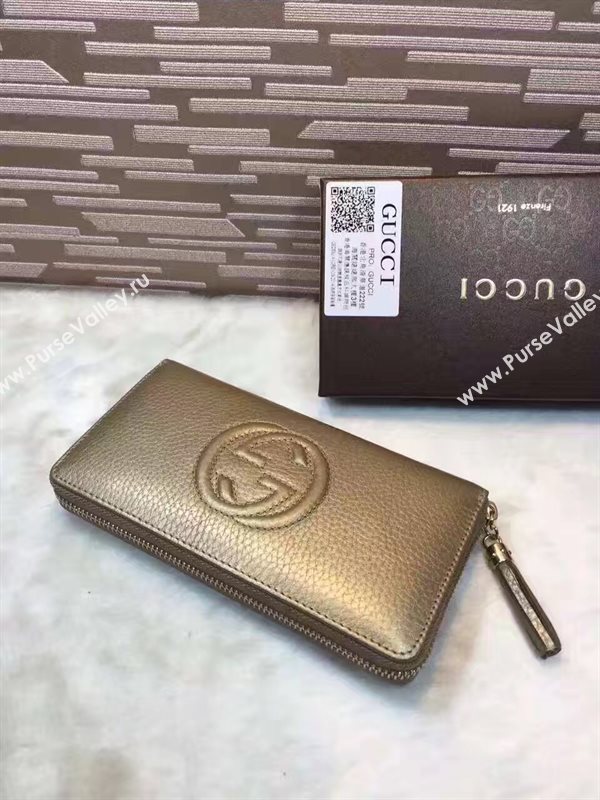 Gucci soho zipper wallet tan bag 6493
