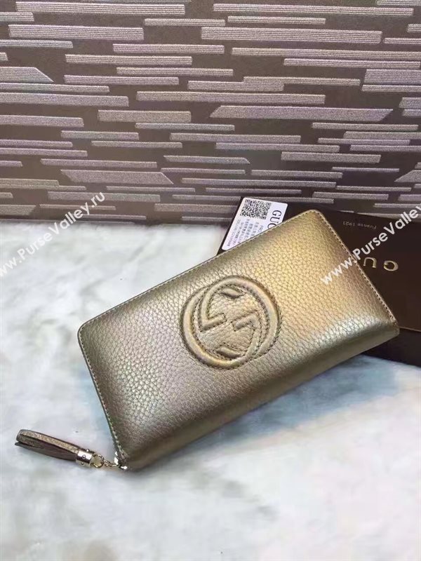 Gucci soho zipper wallet tan bag 6493