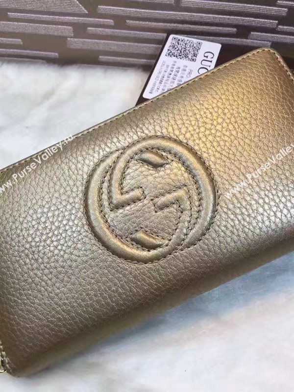 Gucci soho zipper wallet tan bag 6493