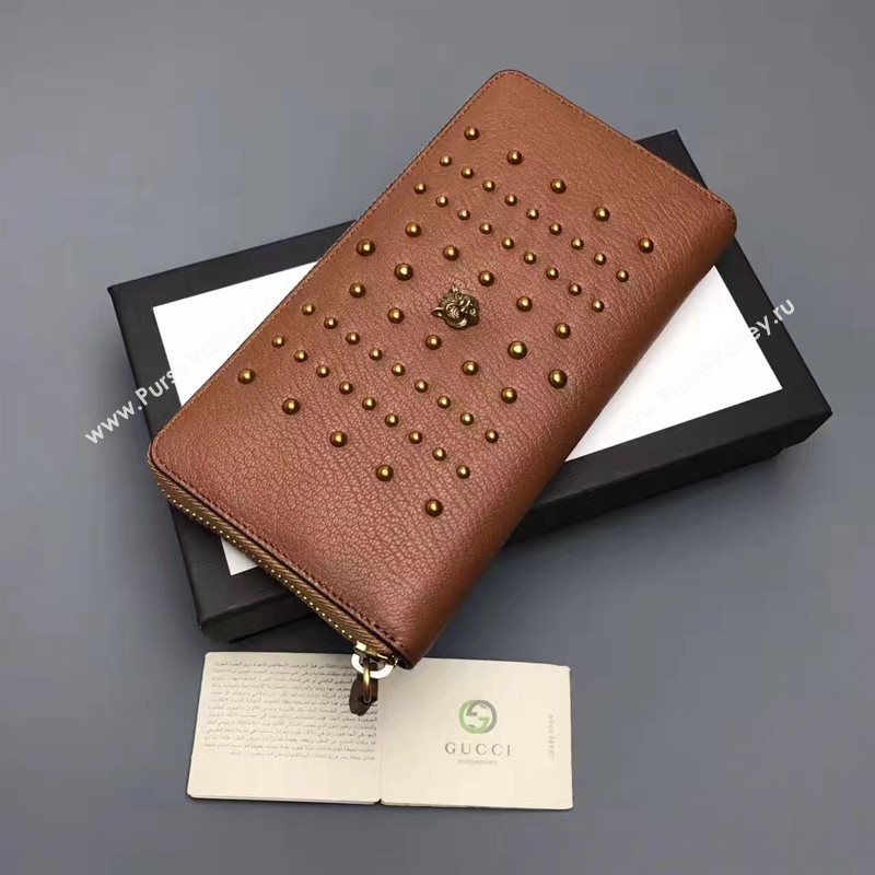 Gucci zipper wallet tan bag 6402