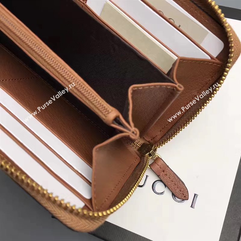 Gucci zipper wallet tan bag 6402