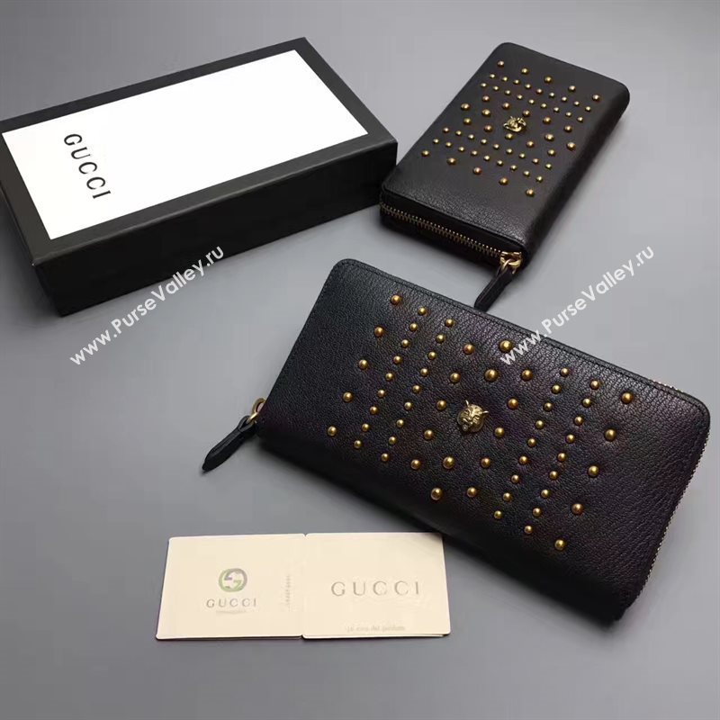 Gucci zipper wallet black bag 6403