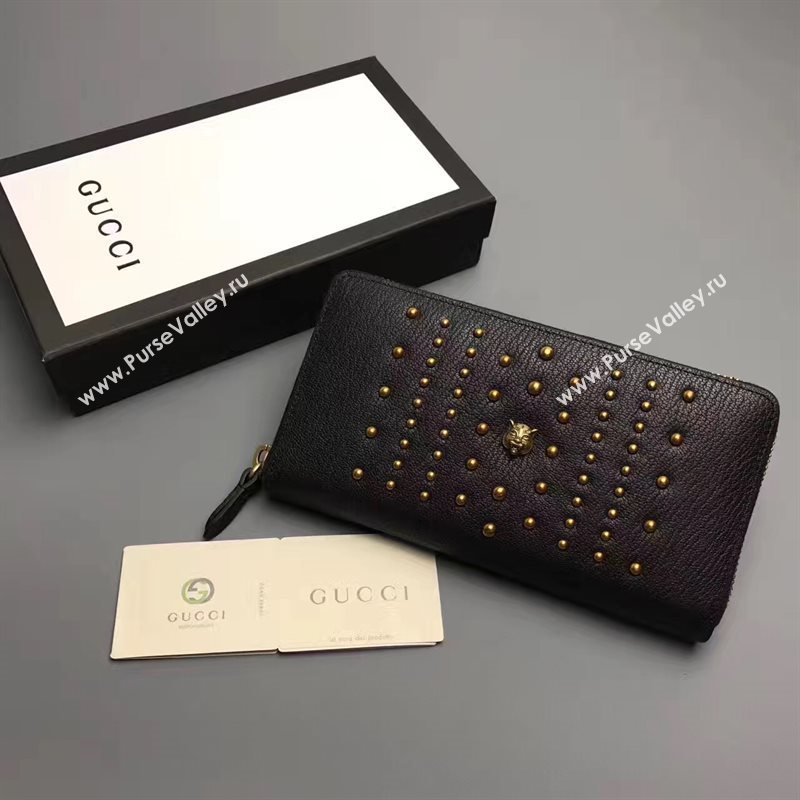 Gucci zipper wallet black bag 6403