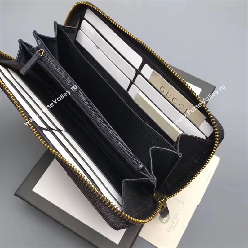 Gucci zipper wallet black bag 6403