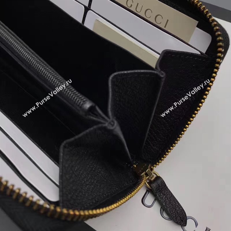 Gucci zipper wallet black bag 6403