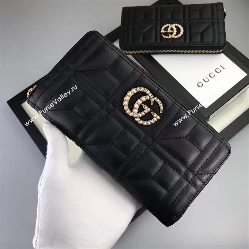 Gucci zipper wallet black bag 6405