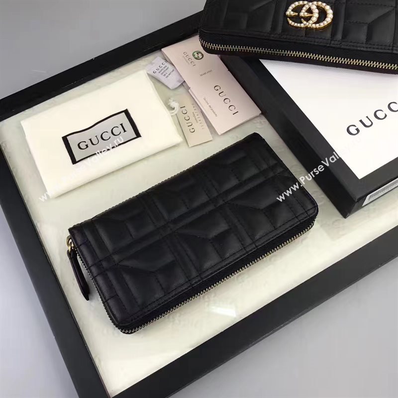 Gucci zipper wallet black bag 6405