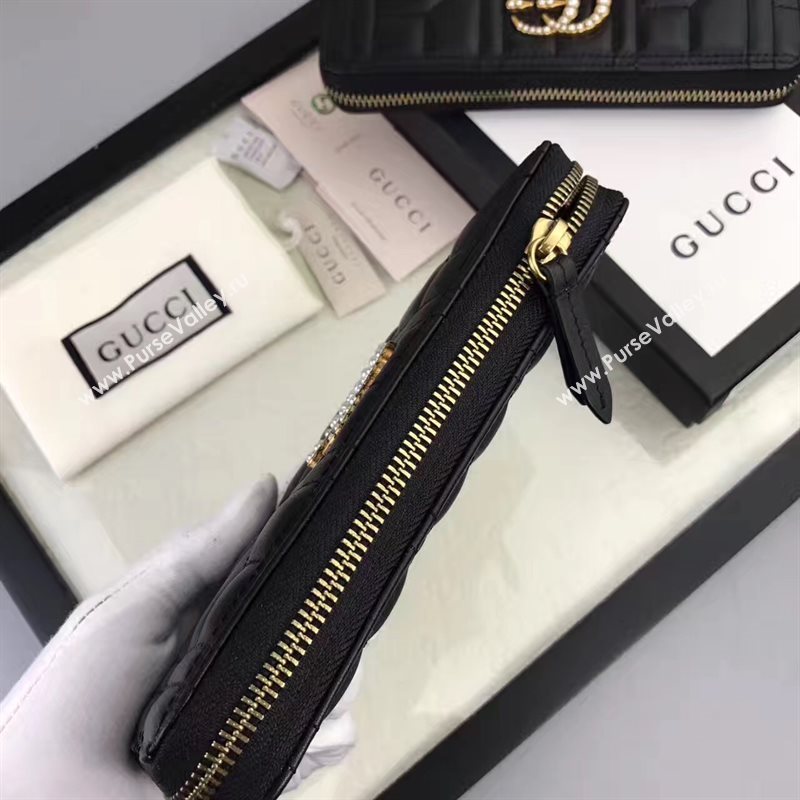 Gucci zipper wallet black bag 6405