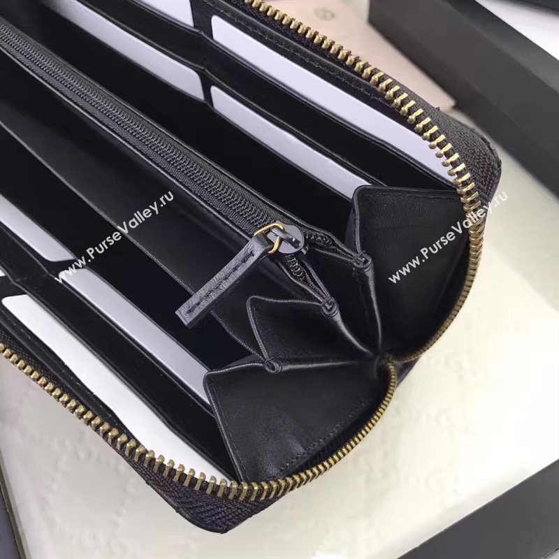 Gucci zipper wallet black bag 6405