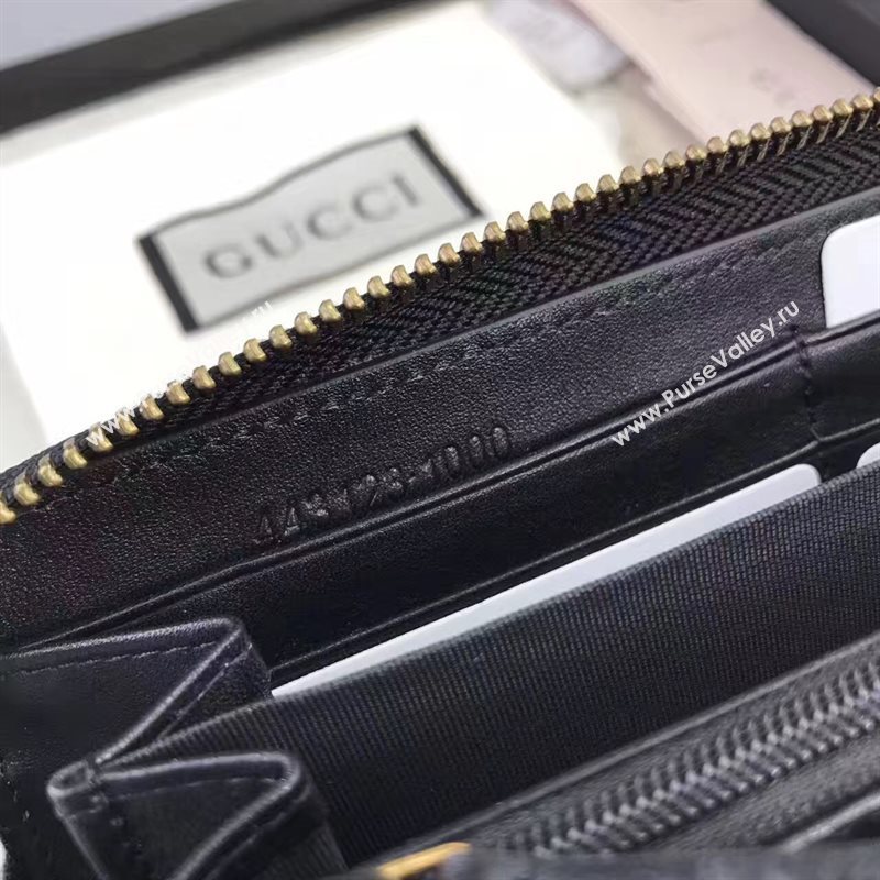 Gucci zipper wallet black bag 6405