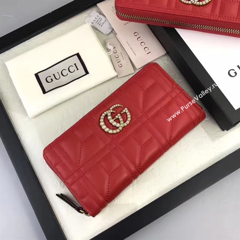 Gucci zipper wallet red bag 6406