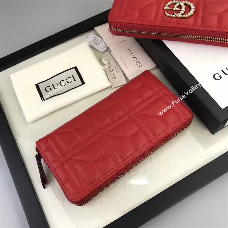 Gucci zipper wallet red bag 6406